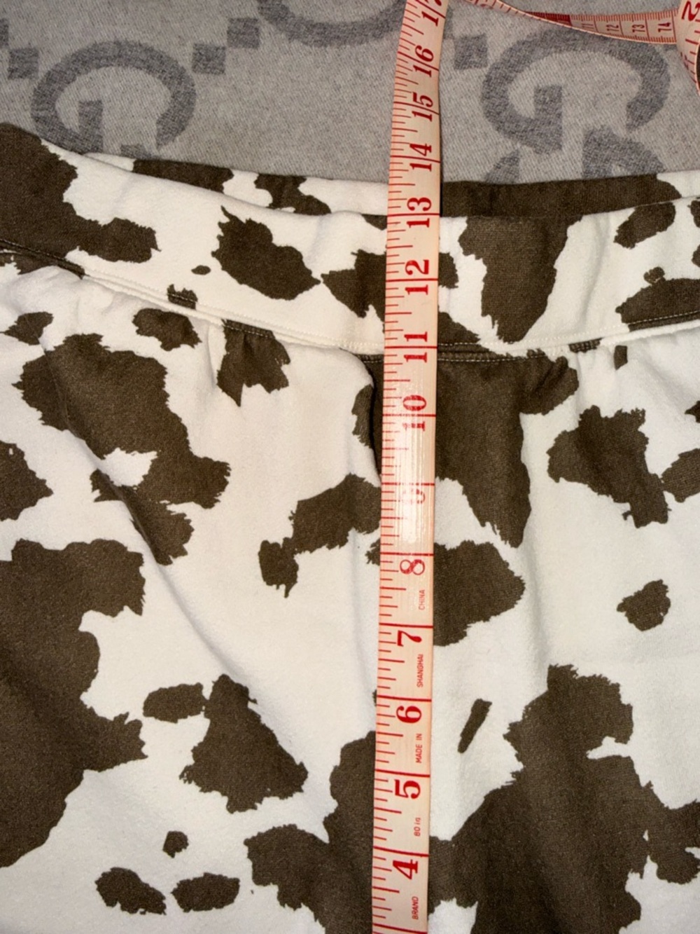 Grayson Threads Wide Leg Cowprint Jogging Pants in Brown & White - Picture 9 of 11
